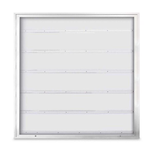 United Visual Products Single Door Radius Corkboard, 18"X24", B UV8000-BLACK-BLACK - main